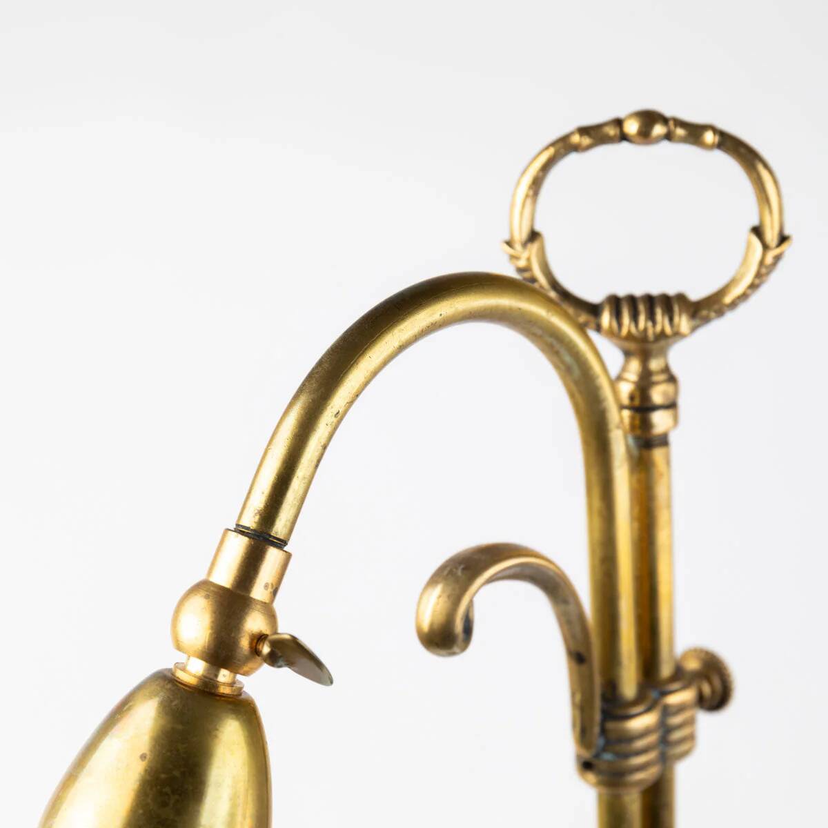 1920s Art Deco Desk Lamp with Green Shade