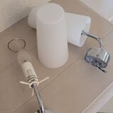 Pair of opaque glass wall lamps