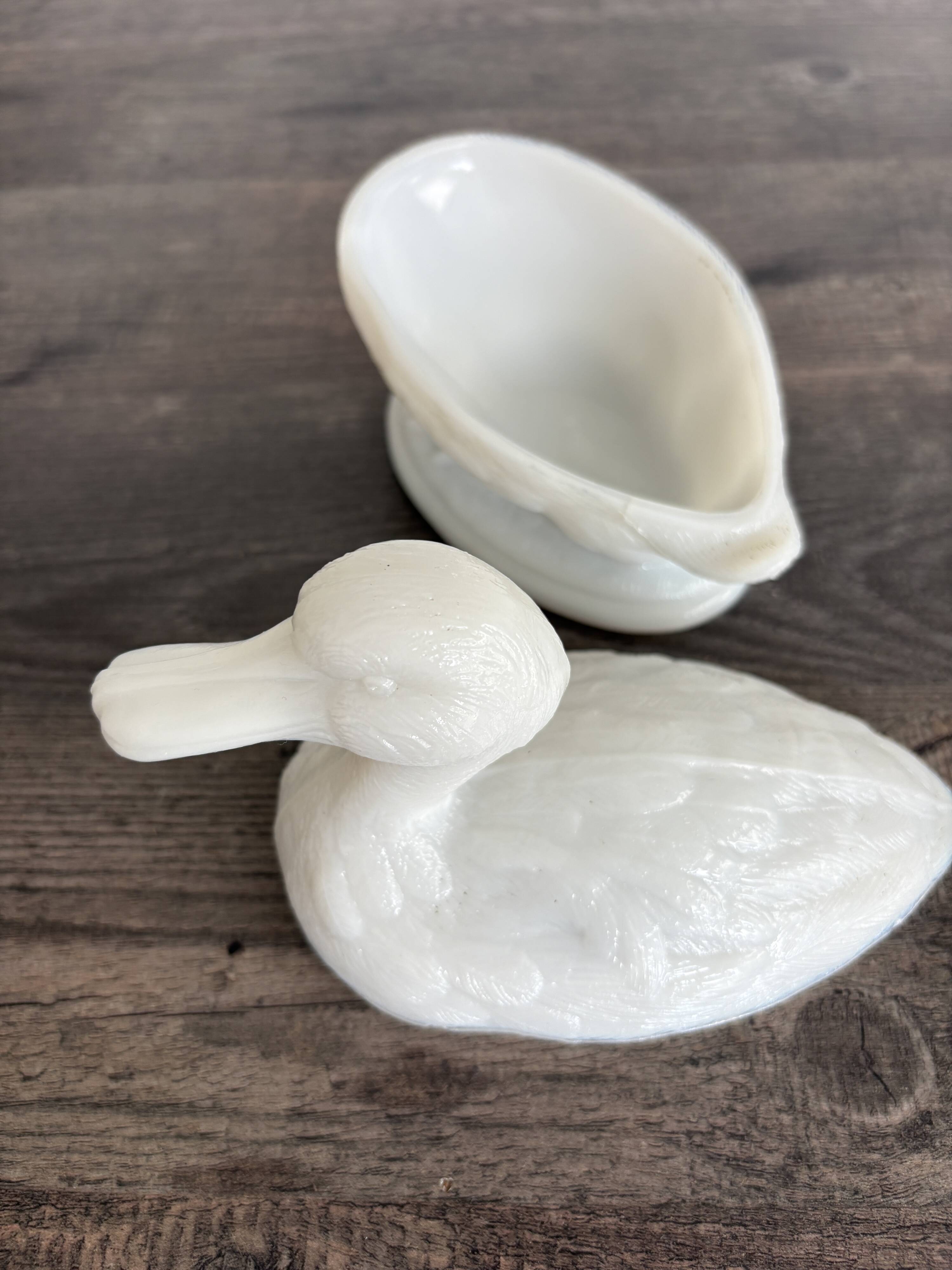 Antique white opaline candy box