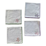 Set of 4 embroidery flower napkins