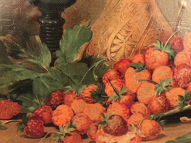 Série de trois chromolithographies, natures mortes d’après Alfred A. Brunel de Neuville et J. Rubel
