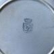11 old dessert plates from the Pexonne earthenware factory, green and cream fruit decoration