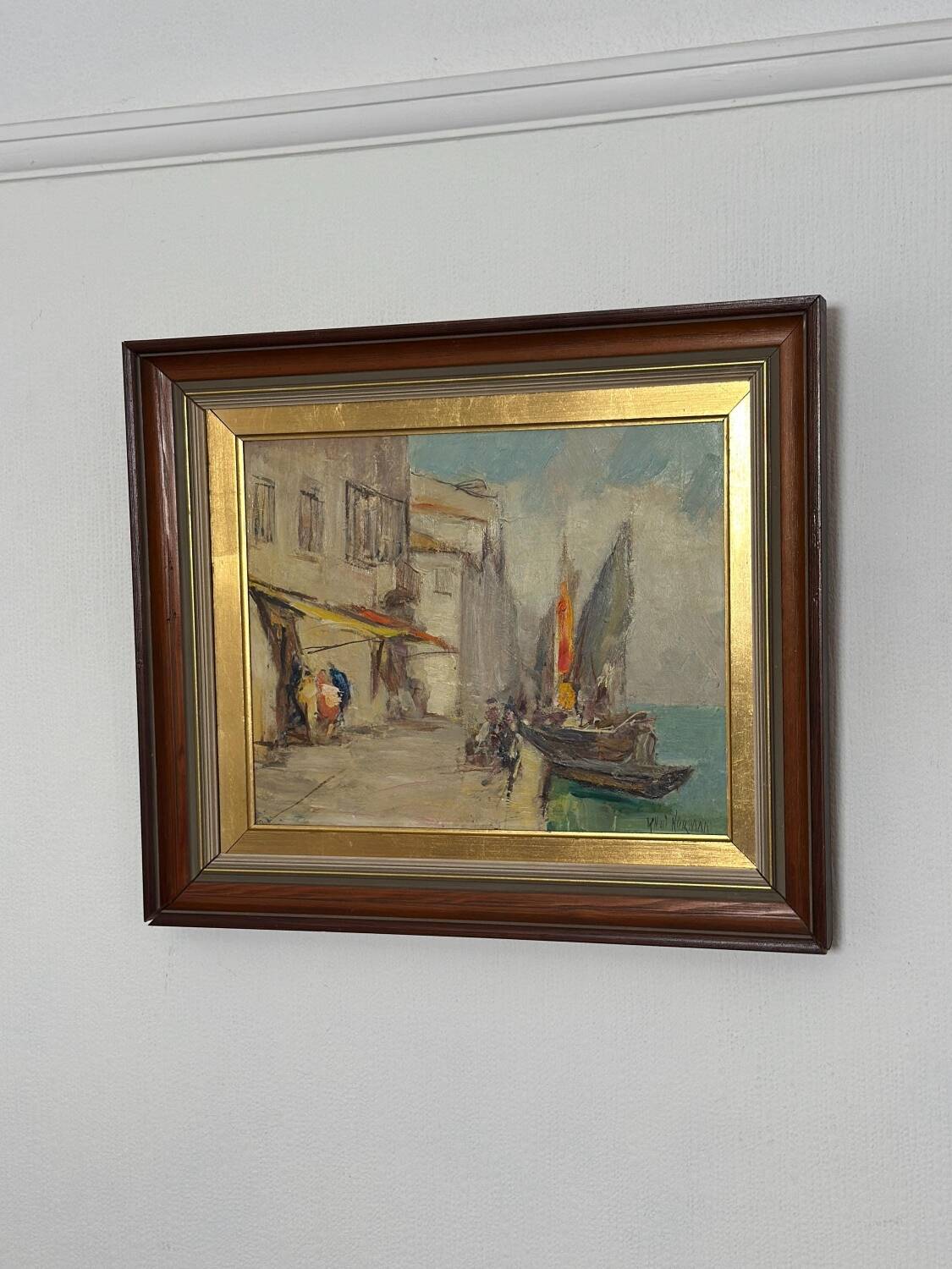 Swedish Oil on Panel – “Venice” by Knut Norman – Vintage & Framed