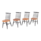 Four Mid Century Scandinavian Modern Fanett Dining Chairs by Ilmari Tapiovaara
