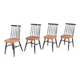 Four Mid Century Scandinavian Modern Fanett Dining Chairs by Ilmari Tapiovaara