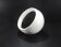 White Ceramic Table Mirror Weighted in a Space Age Ball Shape