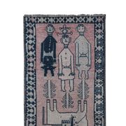 Tapis vintage turc de oushak tissé à la main 104x320 cm