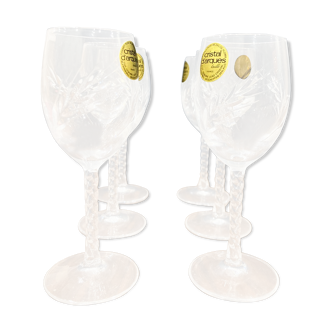 Lot 6 verres cristal d'Arques