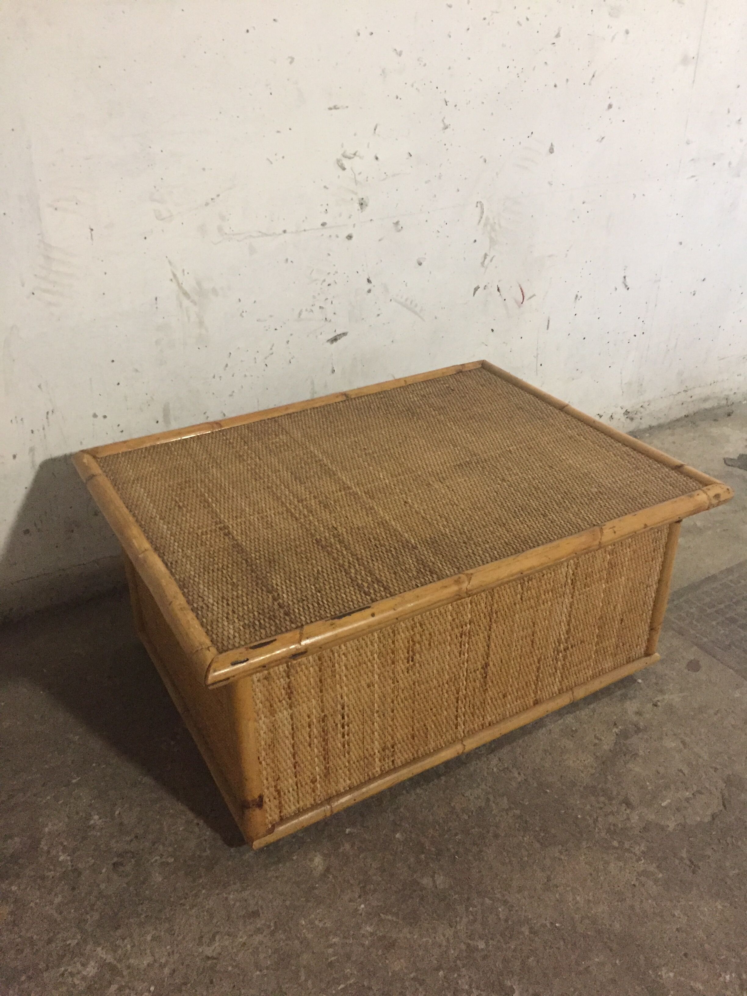 Pair of bamboo and rattan armchairs 1970