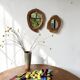 Set of 2 organic brutalist mirrors wood 1950s
