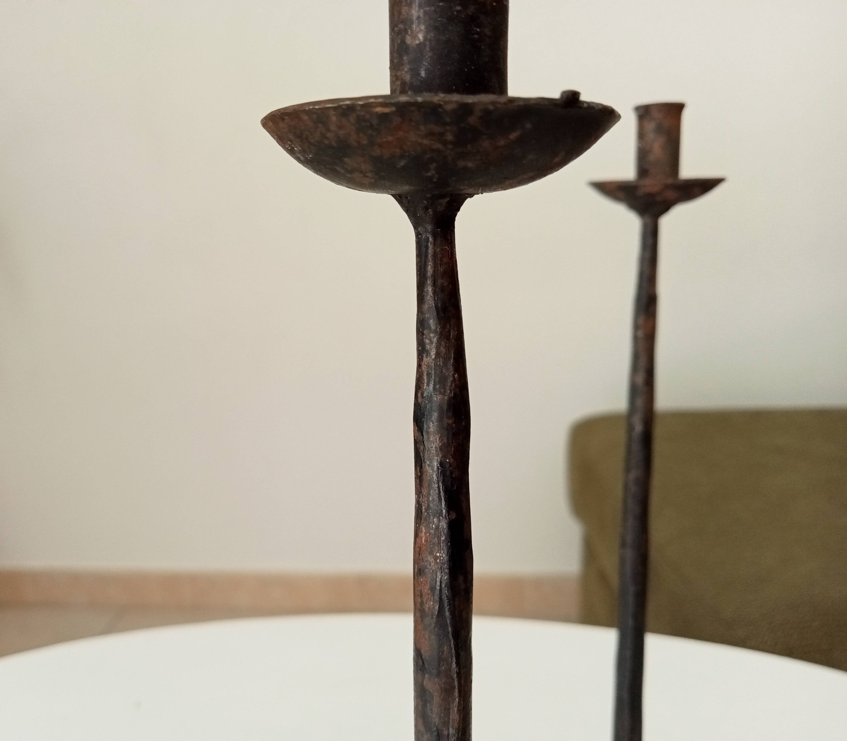 Pair of brutalist / minimalist candlesticks from the 60s