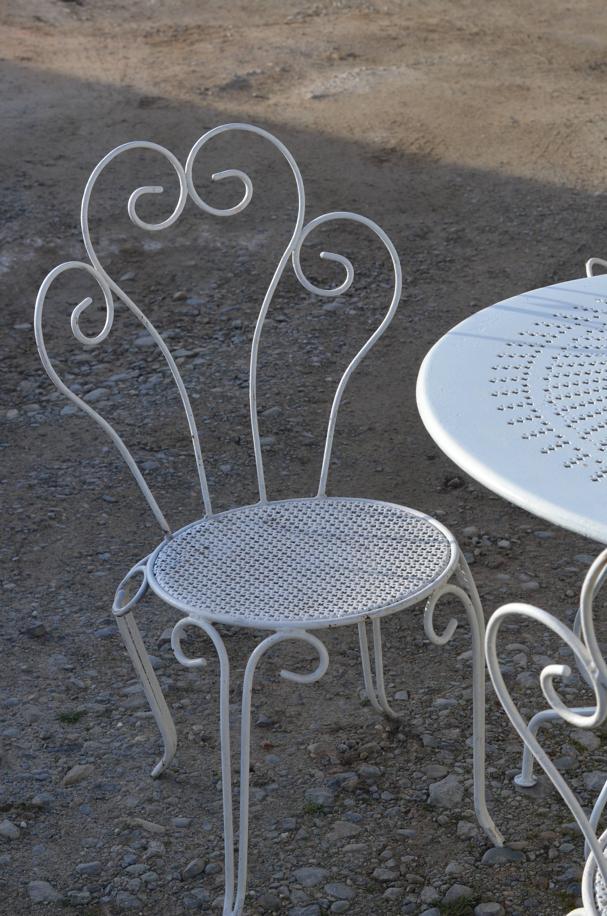 Wrought iron garden furniture