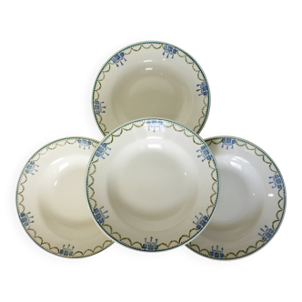 4 assiettes creuses vintage St Amand 220628