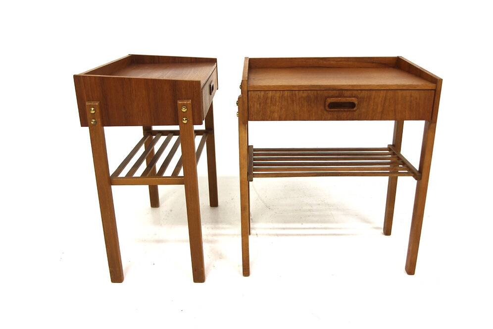 2 Scandinavian teak bedside tables, Sweden, 1960