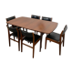 Table and 6 chairs teak wood Scandinavian design 60s vintage