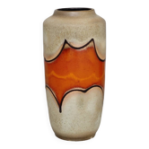 Large West Germany glazed vase with orange and beige shades