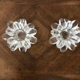 Pair of glass candlesticks