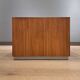 Set of two modernist cubes / side tables or stools in walnut.
