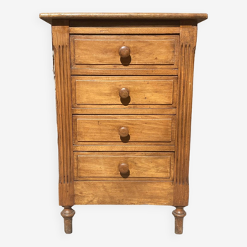 4-drawer solid oak chest of drawers