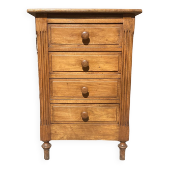 4-drawer solid oak chest of drawers
