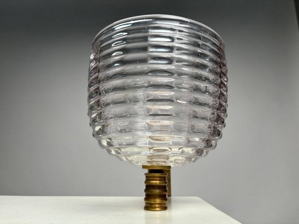Wall Light in Blown Murano Glass and Brass attributed to Ercole Barovier, Italy, 1940s
