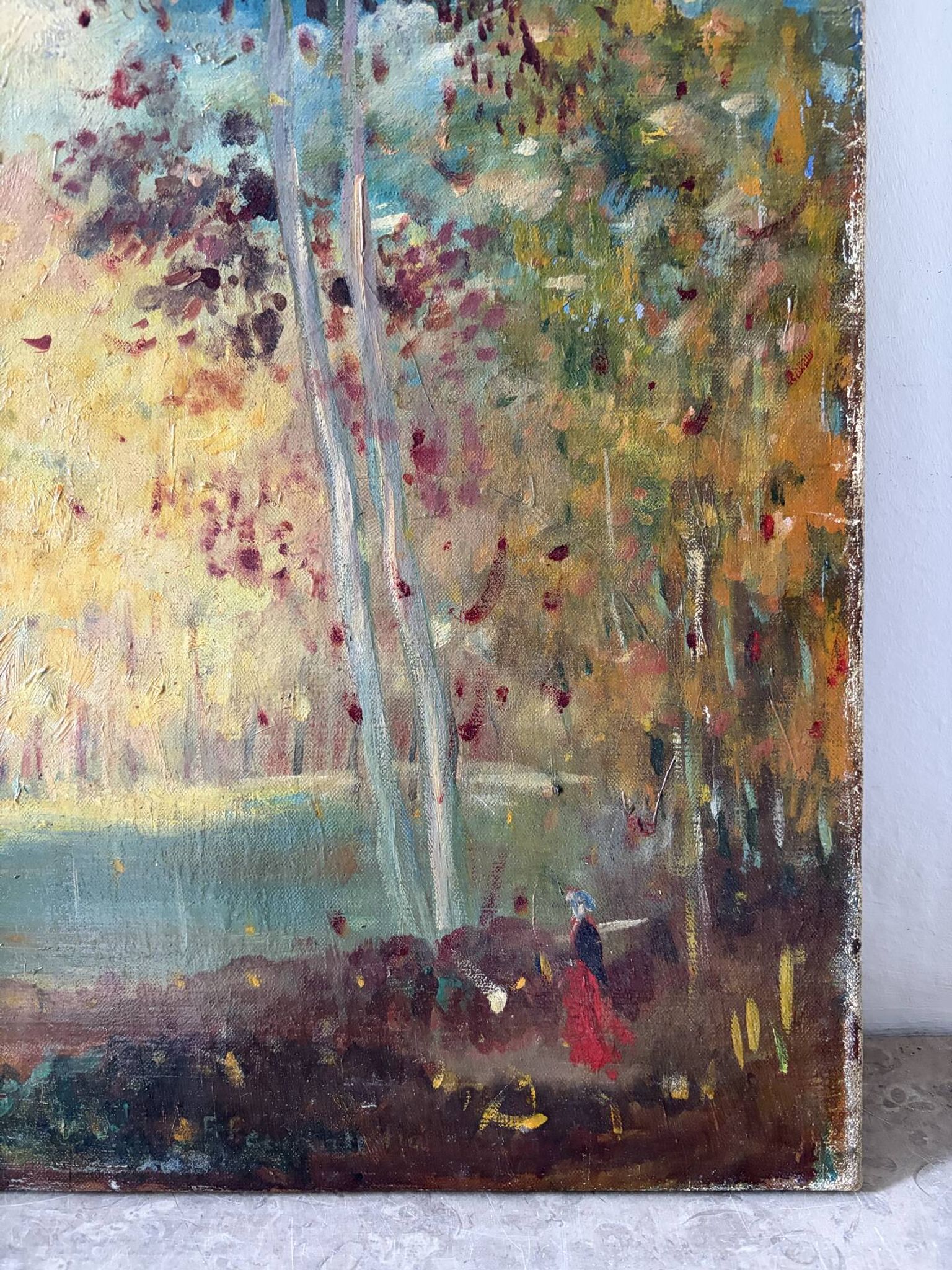 Paysage romantique, huile sur toile