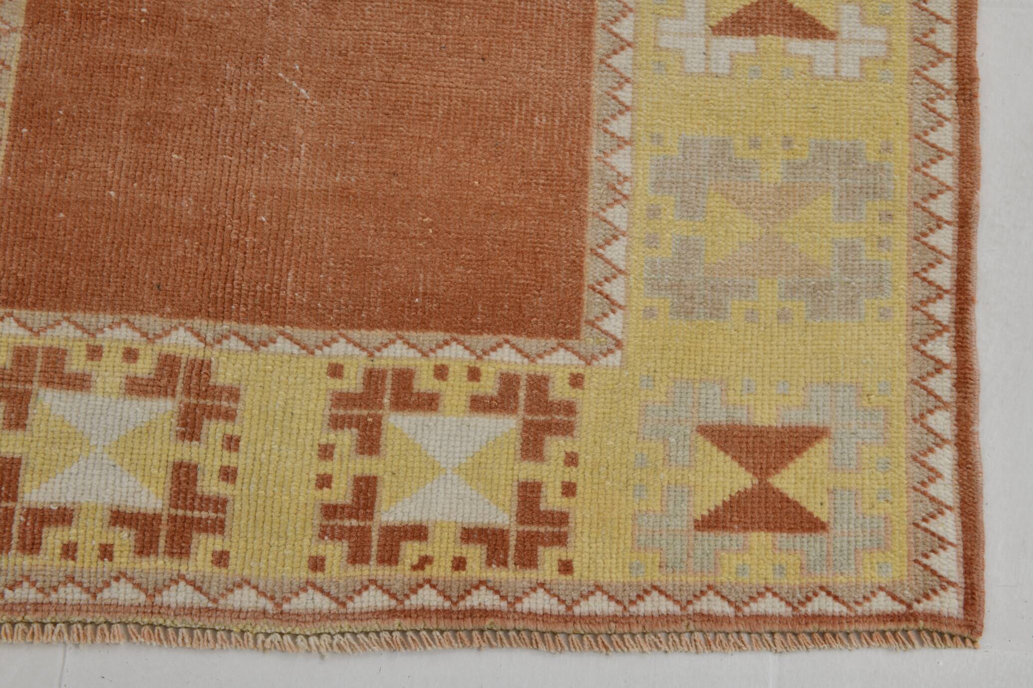3x11 Pumpkin Orange & Yellow Runner Rug, Handwoven Turkish Runner, 81x344Cm