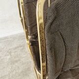 Set of 6 Vintage Gold Chrome Dining Chairs: Italian Mid-Century Design