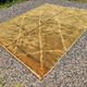 Large ochre and mustard Moroccan Mrirt rug 350x300 cm – diamond pattern