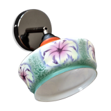 Vintage hinged wall lamp, opaline glass and country décor