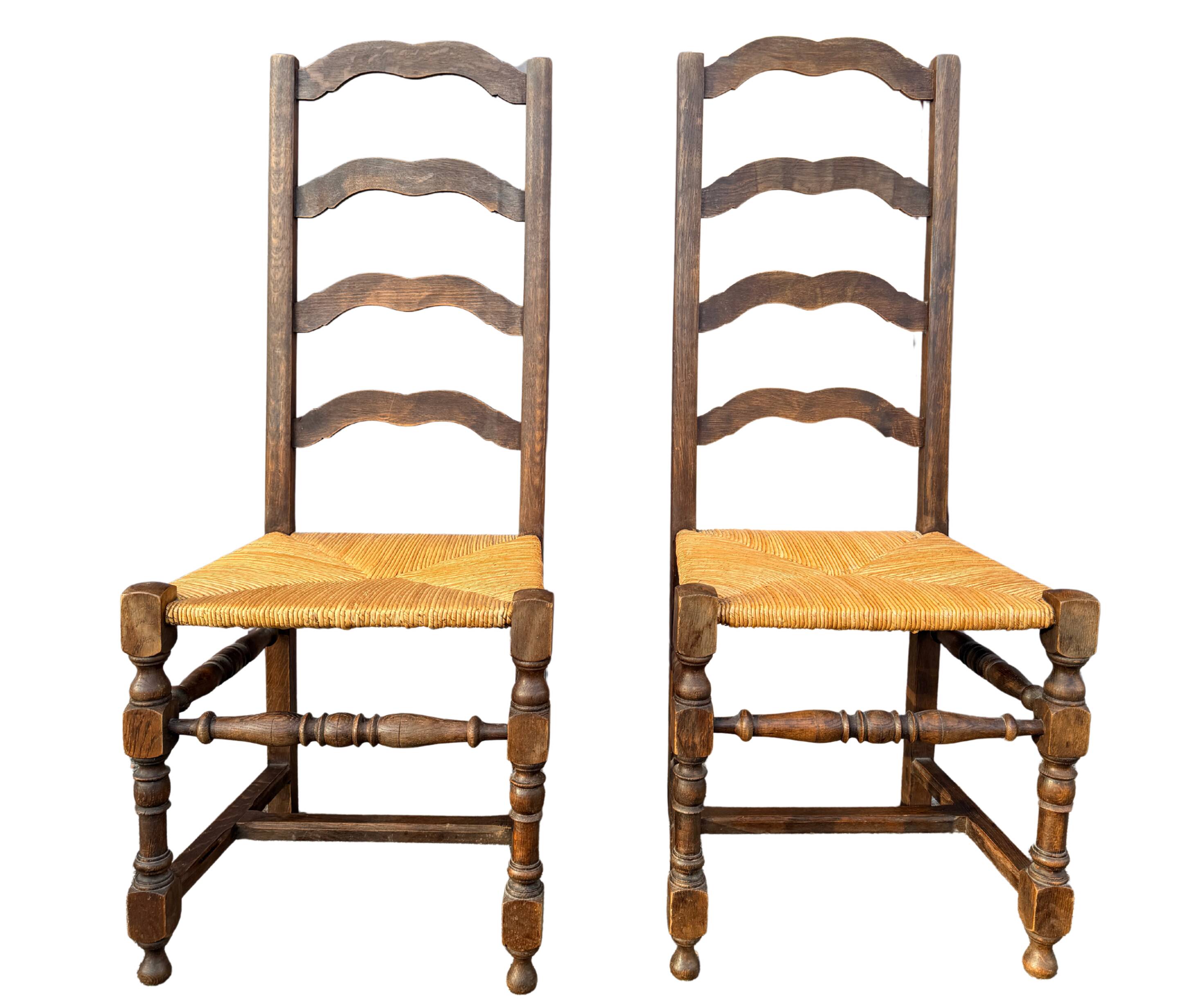 Set of 2 solid wood chairs