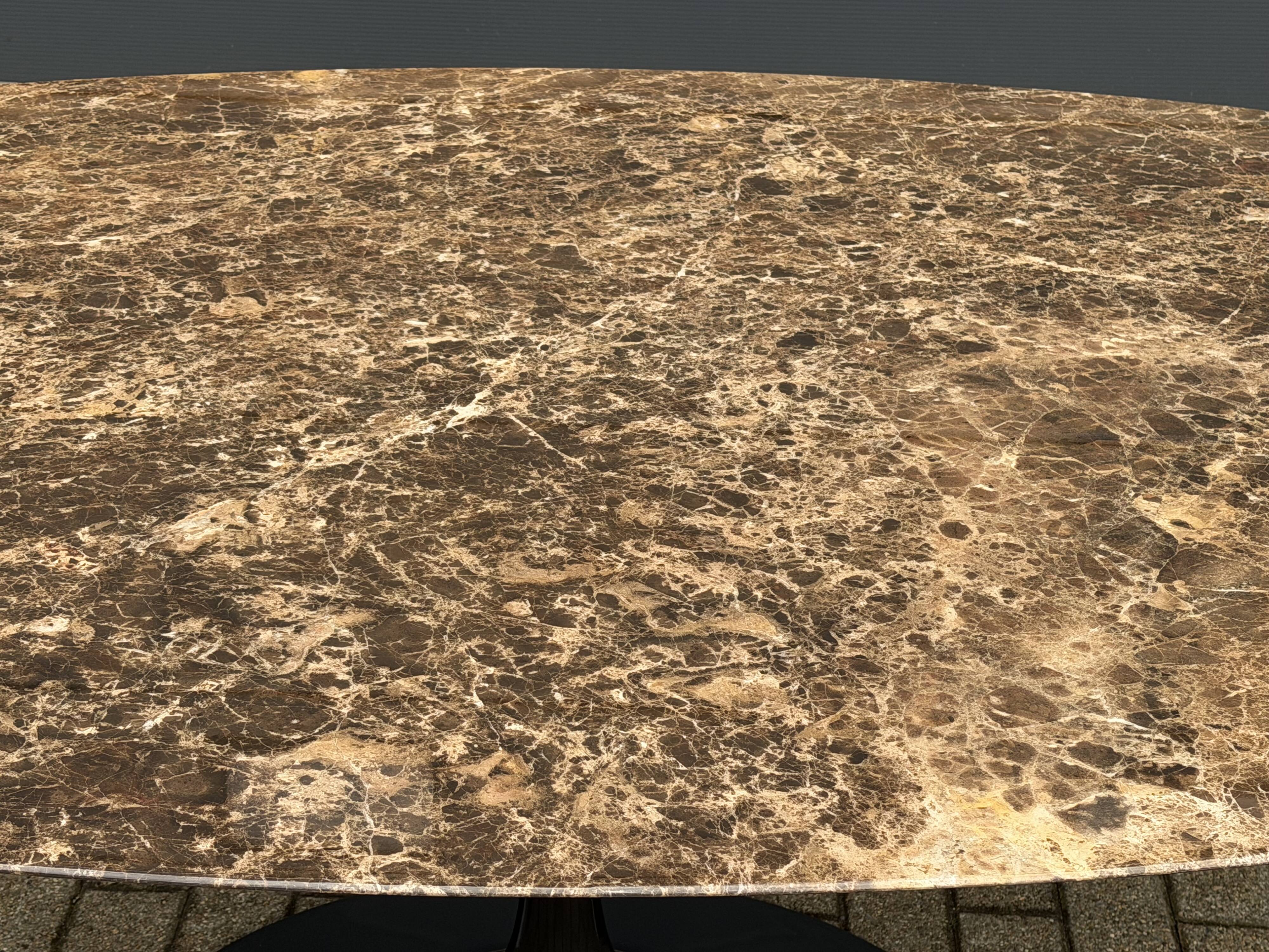 Original oval dining table Knoll Tulip (244cm) Emperador