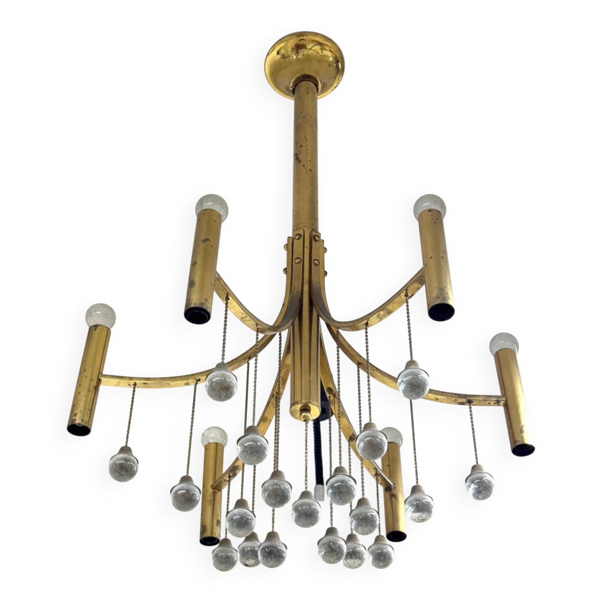Gaetano Sciolari Geometric Chandelier Hollywood Regency 1970’s