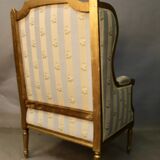 Louis xvi style winged bergère in golden wood