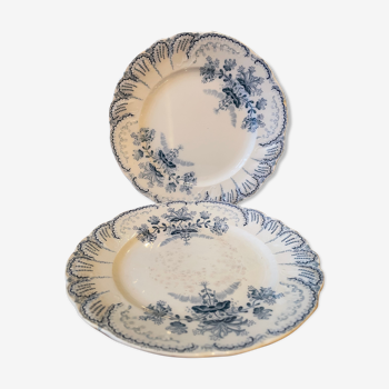 Lot de 2 assiettes XIXème Terre de Fer collection Régence