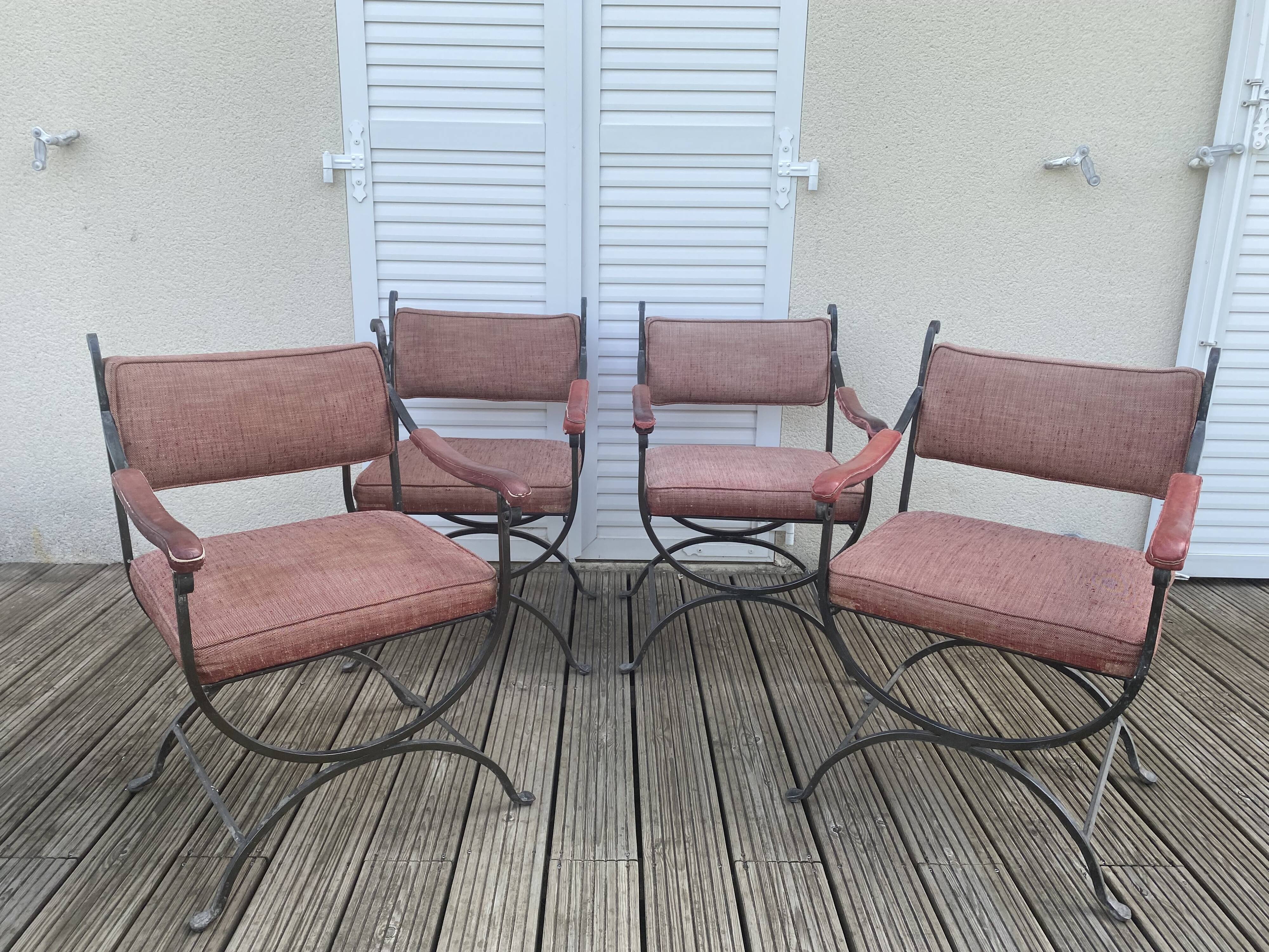 Series of 4 armchairs Maison Mercier