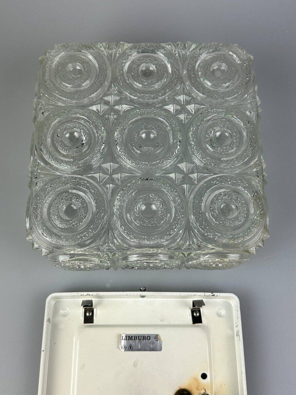 Limburg glass and metal ceiling light, Germany 1960