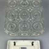 Limburg glass and metal ceiling light, Germany 1960