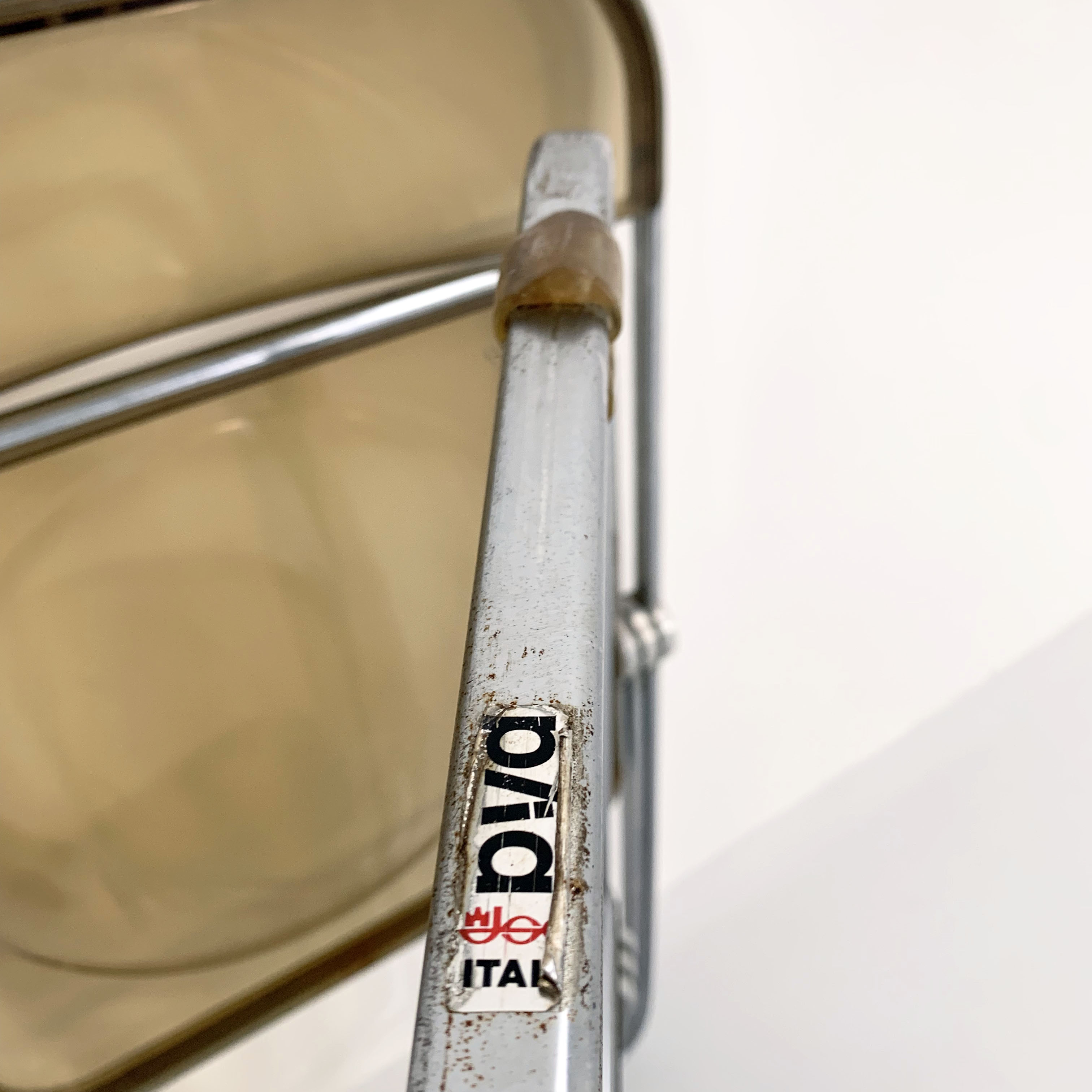 Set of 2 Plia chairs smoked by Giancarlo Piretti for Castelli, 1960