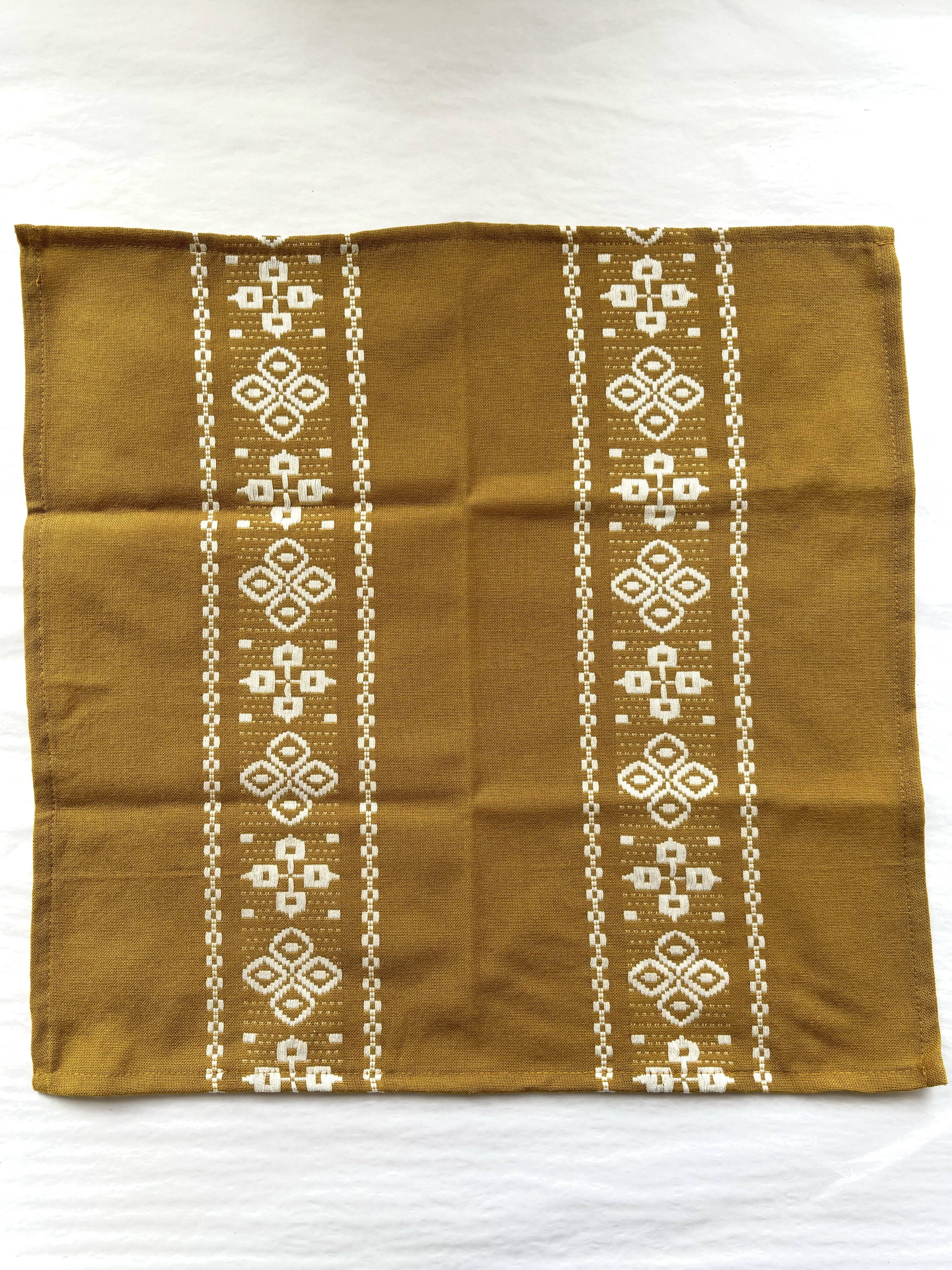 Basque pattern towel, mustard