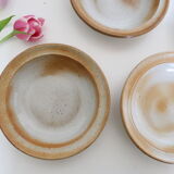 Set of 4 hollow plates Grès du Marais, vintage