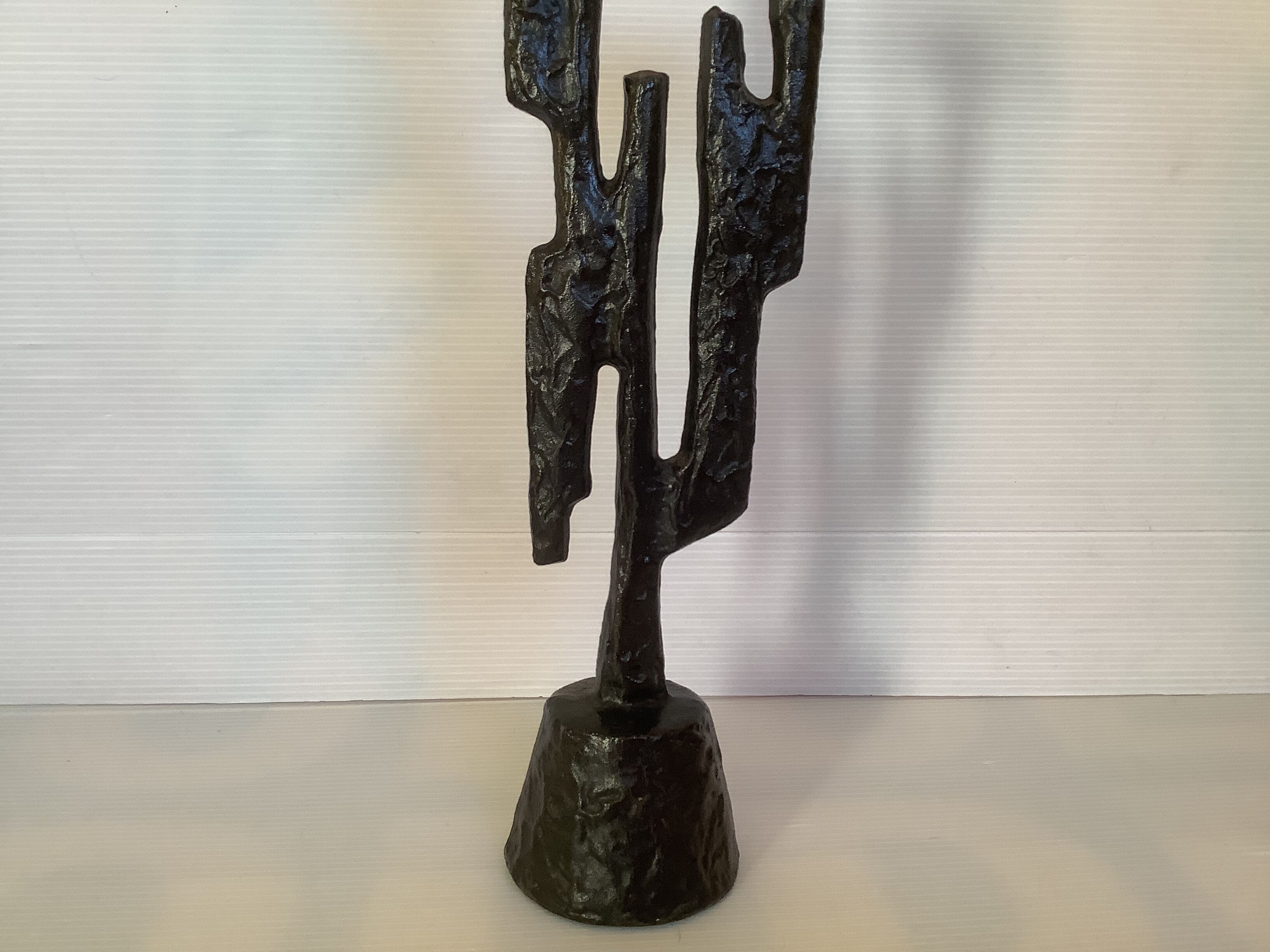 Brutalist cast iron candelabra candle holder Germany