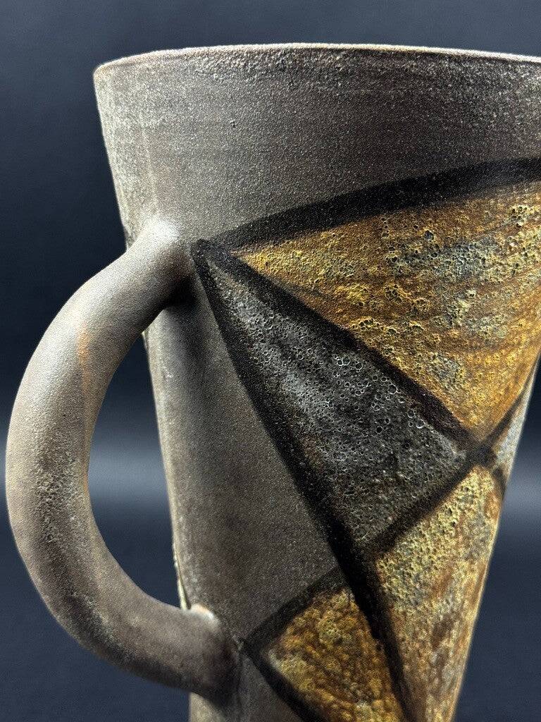 Alexandra Kostanda, enamelled stoneware pitcher, Vallauris, 1960s