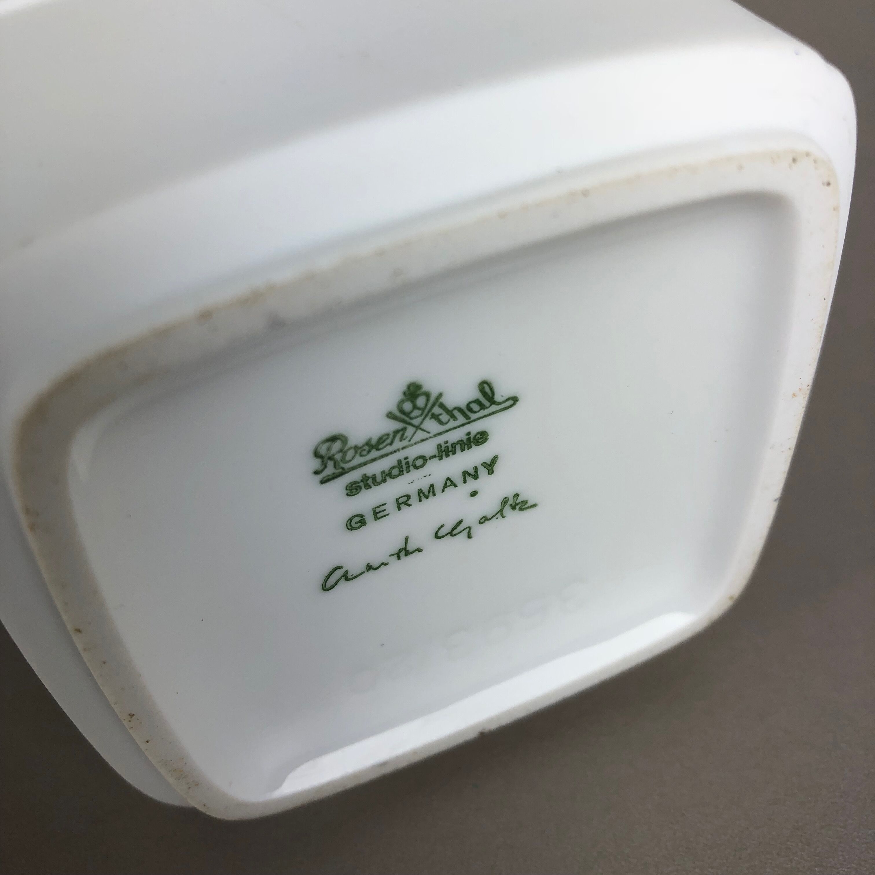 Original porcelain op art vase by Christa Galtz for Rosenthal Germany, 1970s