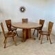 Large solid wood table 140 cm, vintage Scandinavian 70s design