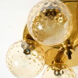 1960s Space Age brass ceiling lamp with 5 glass balls