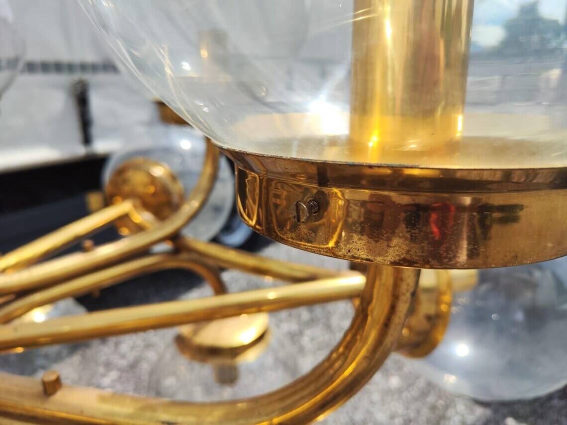 Extra Large Brass Chandelier: Mid-Century Italian 19-Bulb Pendant Light