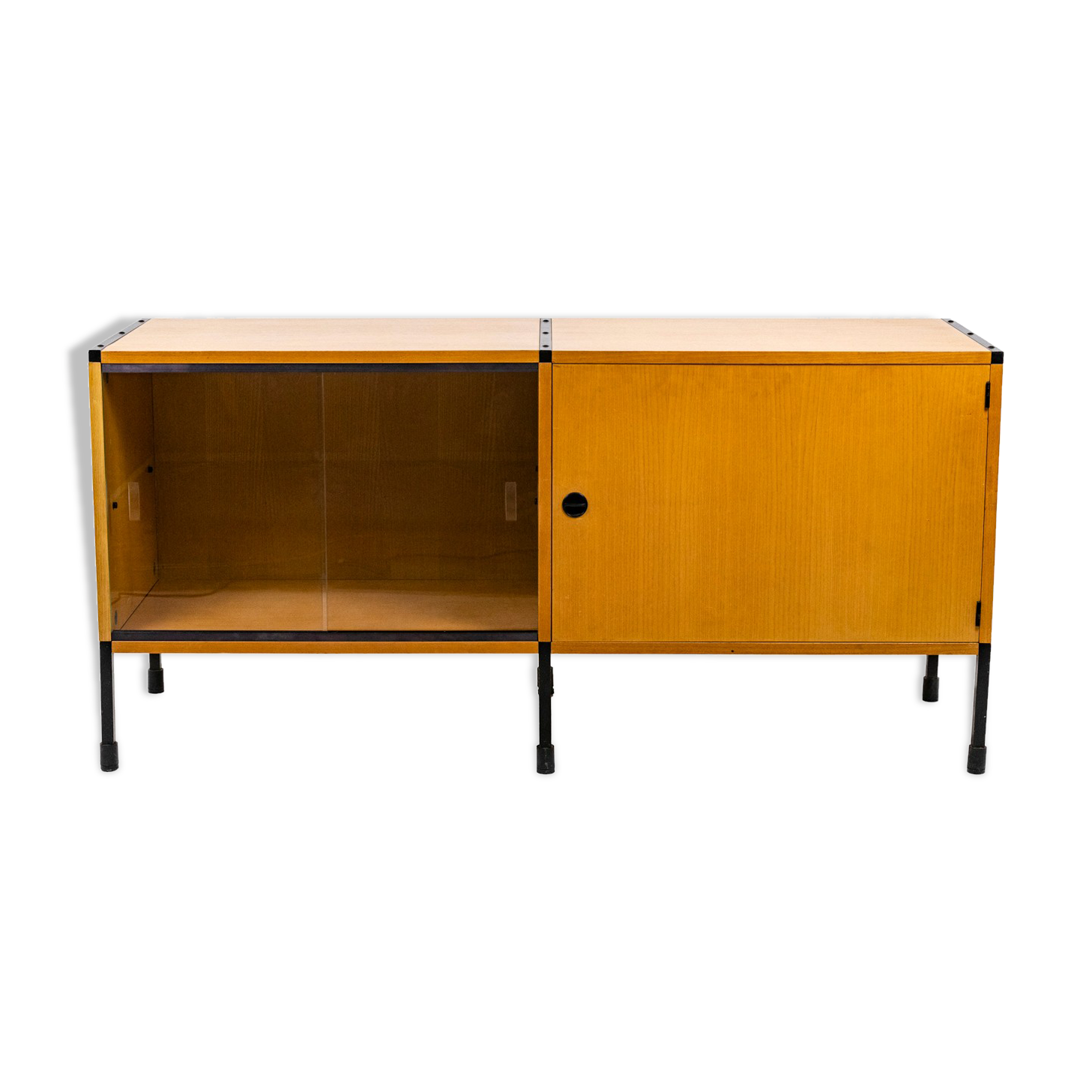 Ash and metal sideboard, A.R.P. design, Minvielle edition, 1950s