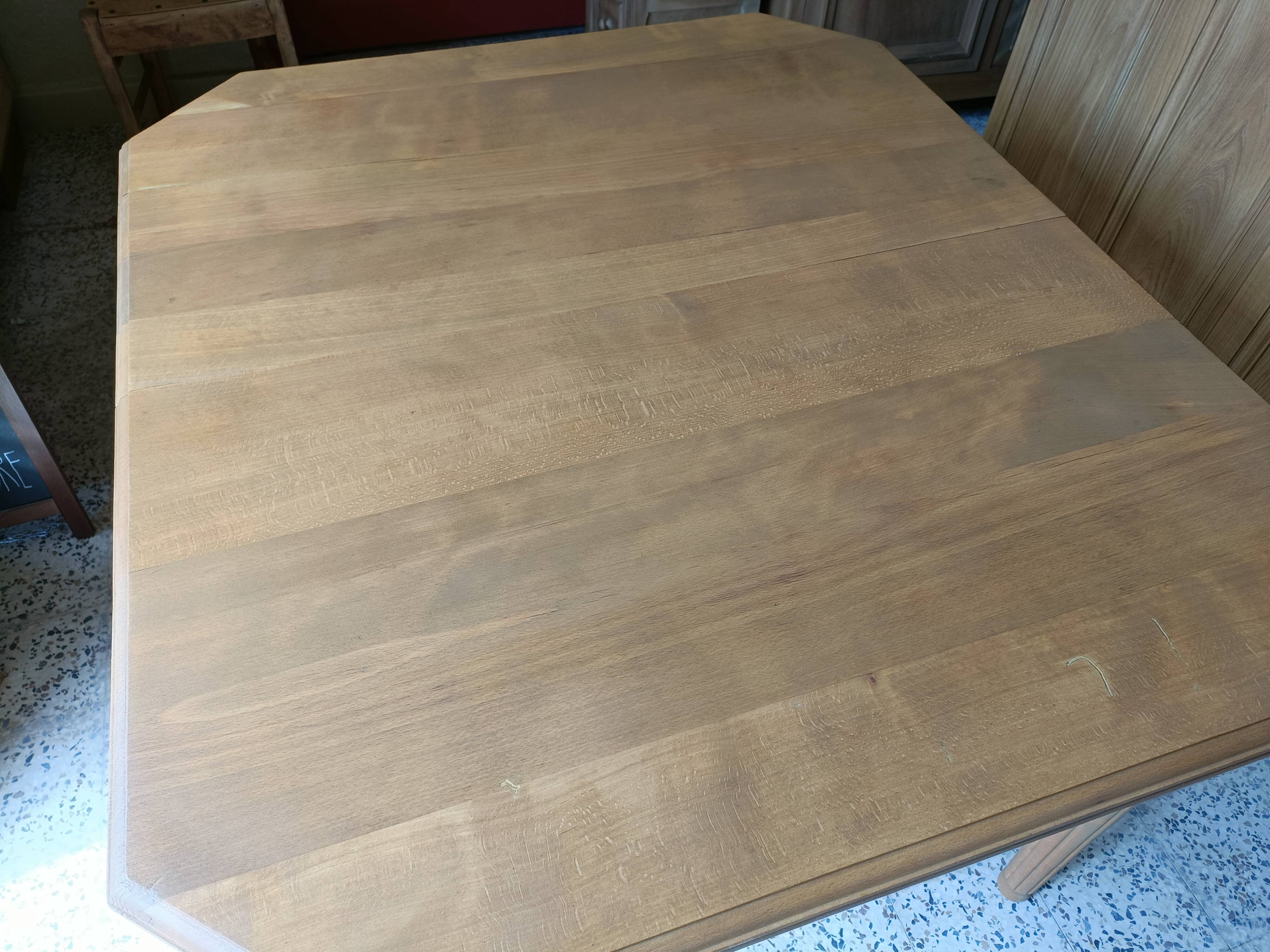 Renovated Art Deco table with 3 extensions.