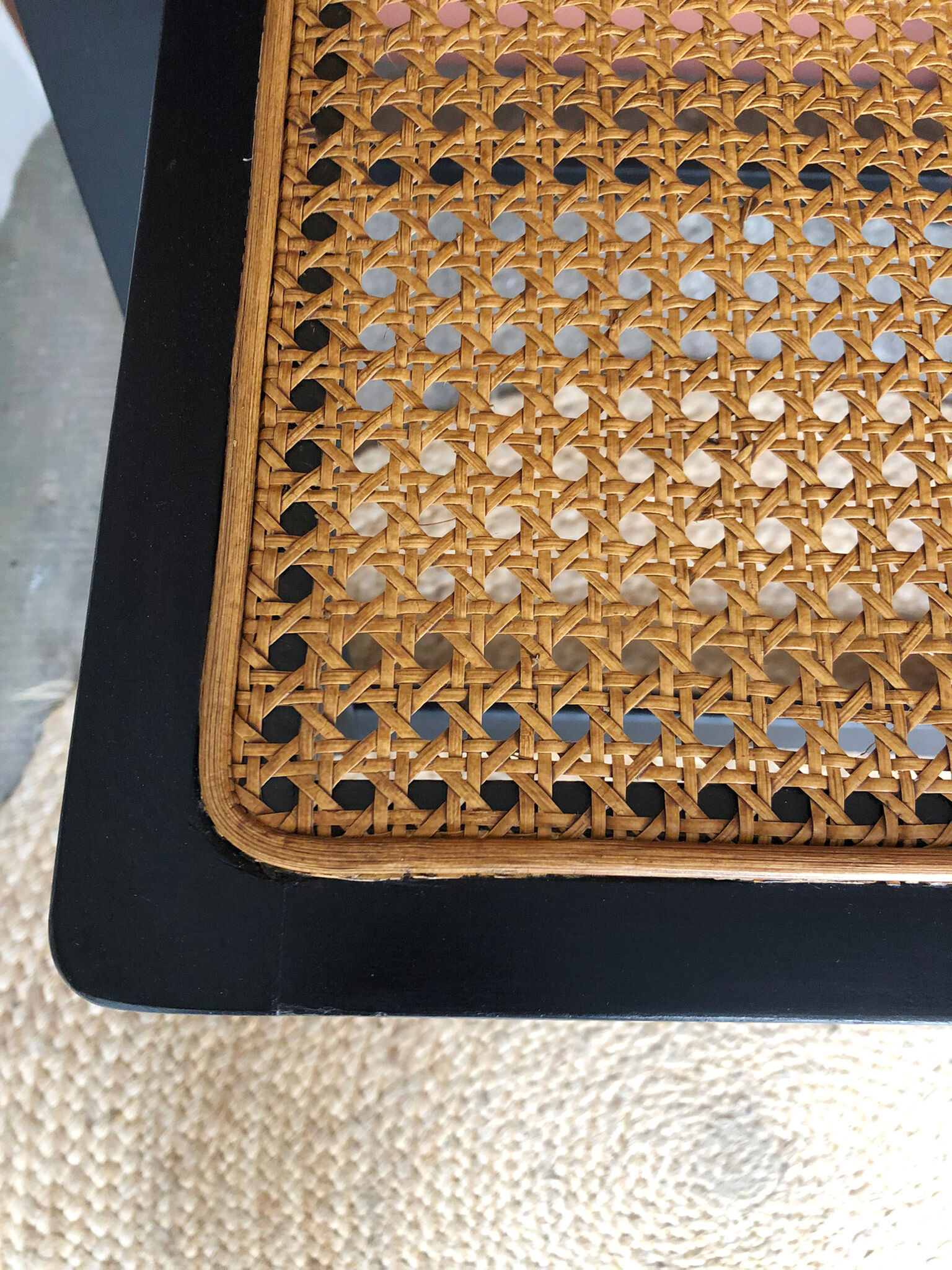 Set of 4 folding chairs caned